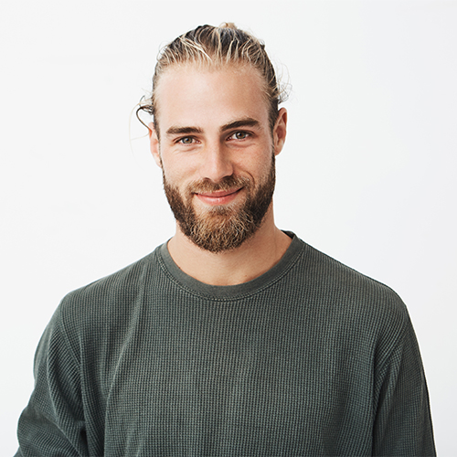 man with gray shirt